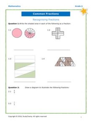 cover image of Grade 6 Maths: Workbook - Common Fractions
